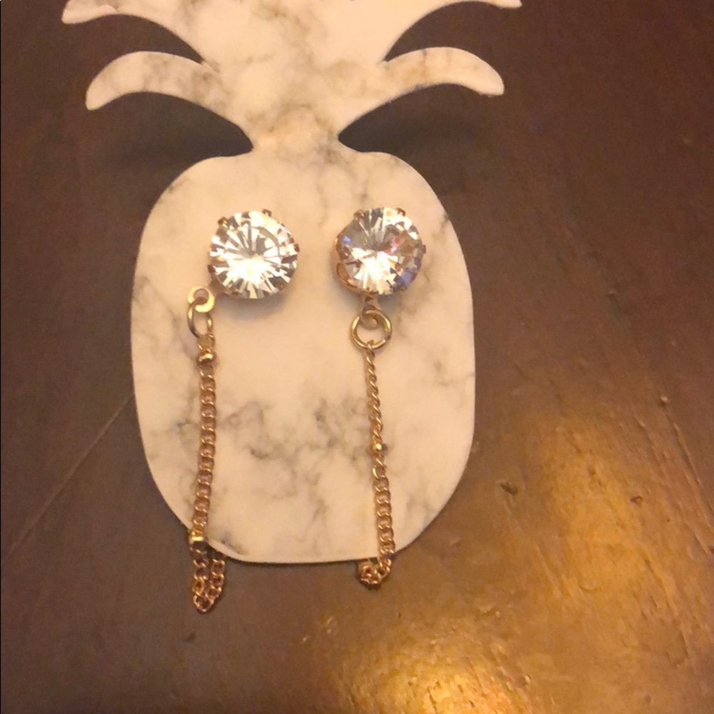 cz earrings with chain gorgeous